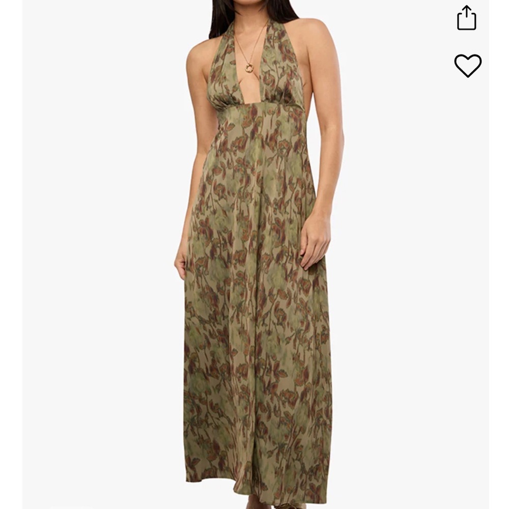 WeWoreWhat Green Camo Maxi Dress